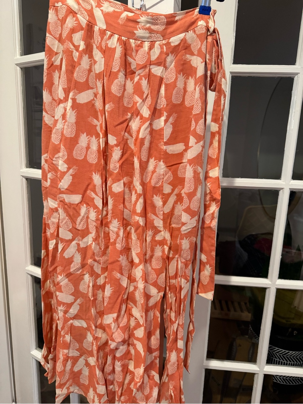 Women’s Coral Pineapple Print Wrap skirt